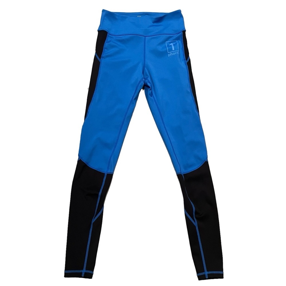 1st Phorm Royal Blue & Black Colorblock Mesh Cutout Leggings Tights size XS